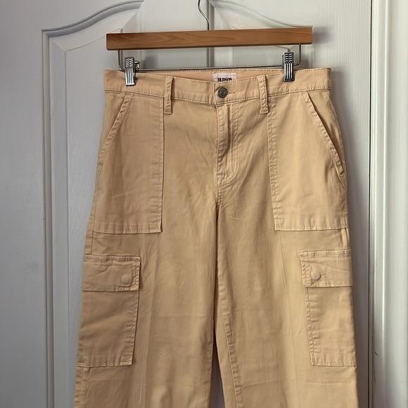 Hudson | Rosalie Bleached Sand High-Rise Wide Leg Cropped Cargo Pant Size 29/8 - Picture 4 of 12